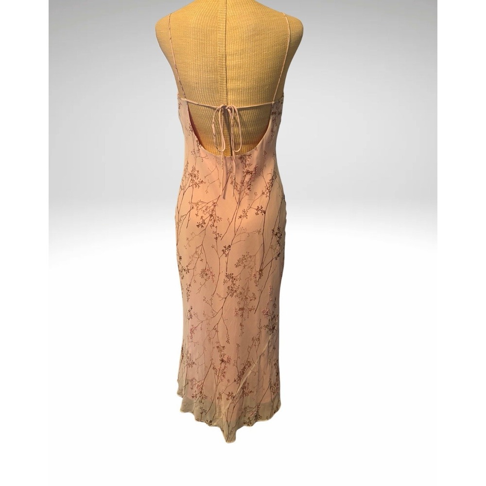 Y2K Laundry by Shelli Segal Silk Bead Dress Backless Light Pink Cherry Blossom 8 - Picture 3 of 8